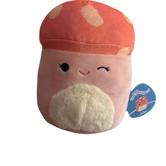 Squishmallow Alba the Mushroom 4.5" Pink Plush Toy Washable for All Ages - Picture 4 of 4